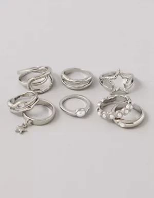 AE Silver Rings 8-Pack