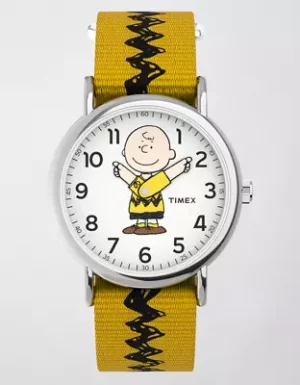Timex x Peanuts Charlie Brown 38mm Fabric Strap Watch