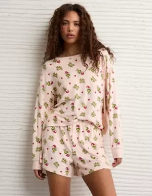 AE Luxe Plush Grinch PJ Set