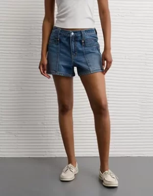 AE Strigid Curvy Super High-Waisted Relaxed Denim Utility Short