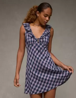 AE Ruffle Tie-Front Mini Dress