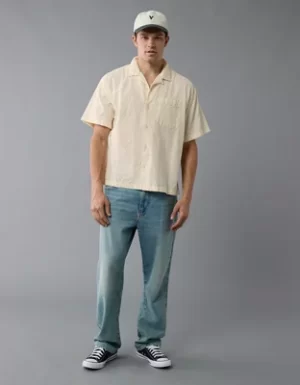 AE Poolside Textured Printed Button-Up Shirt
