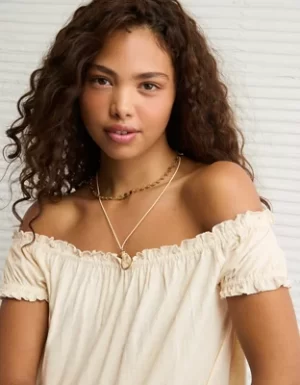 AE Sunchaser Knit Off The Shoulder Swing Top