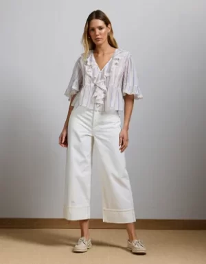 AE77 Premium Wide Crop Cuff Jean